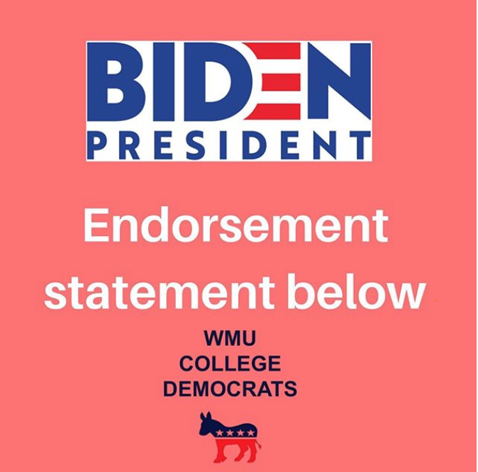 WMU College Democrats Biden Endorsement